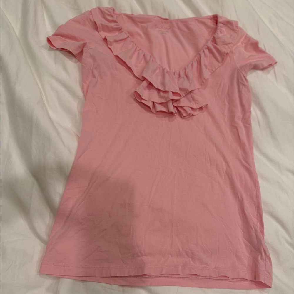 Lilly Pulitzer Pink Ruffle V-Neck Women's Top